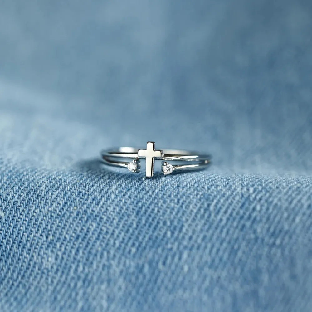 925 Sterling Silver Cross Ring