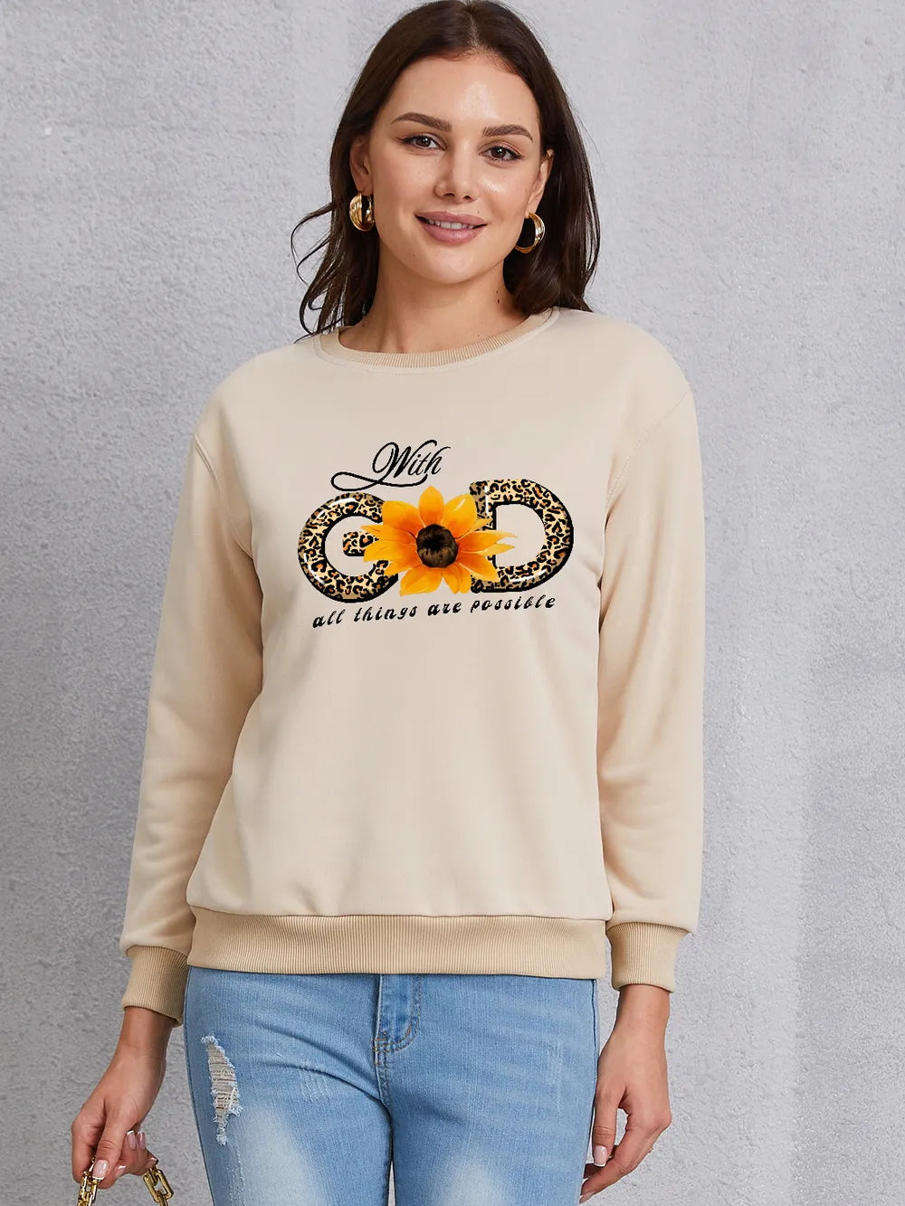 Sunflower Round Neck Dropped Shoulder Sweatshirt