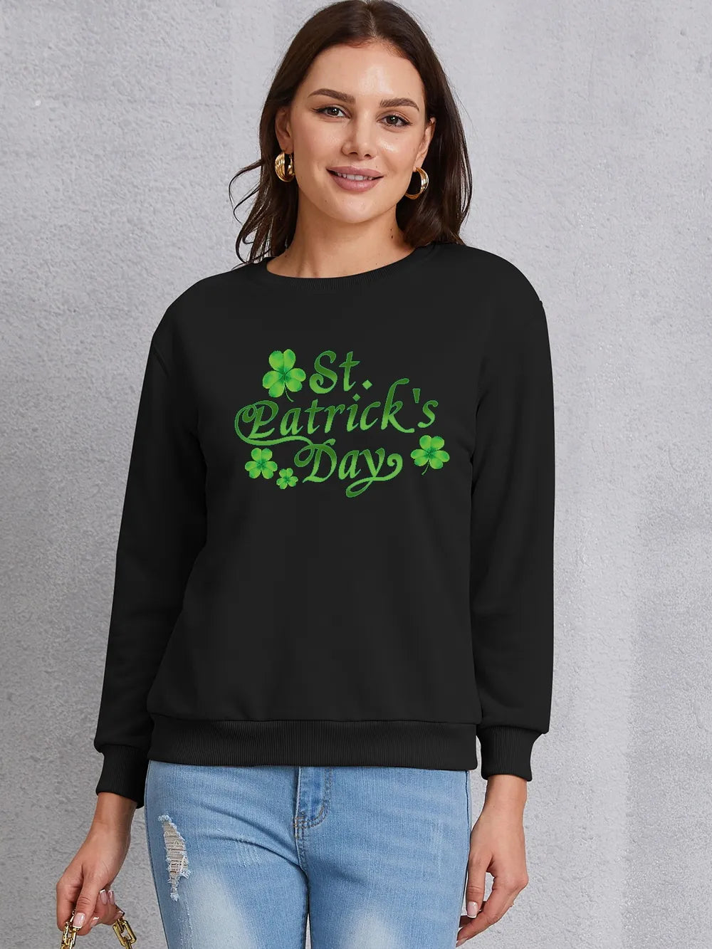 ST. PATRICK'S DAY Round Neck Dropped Shoulder Sweatshirt