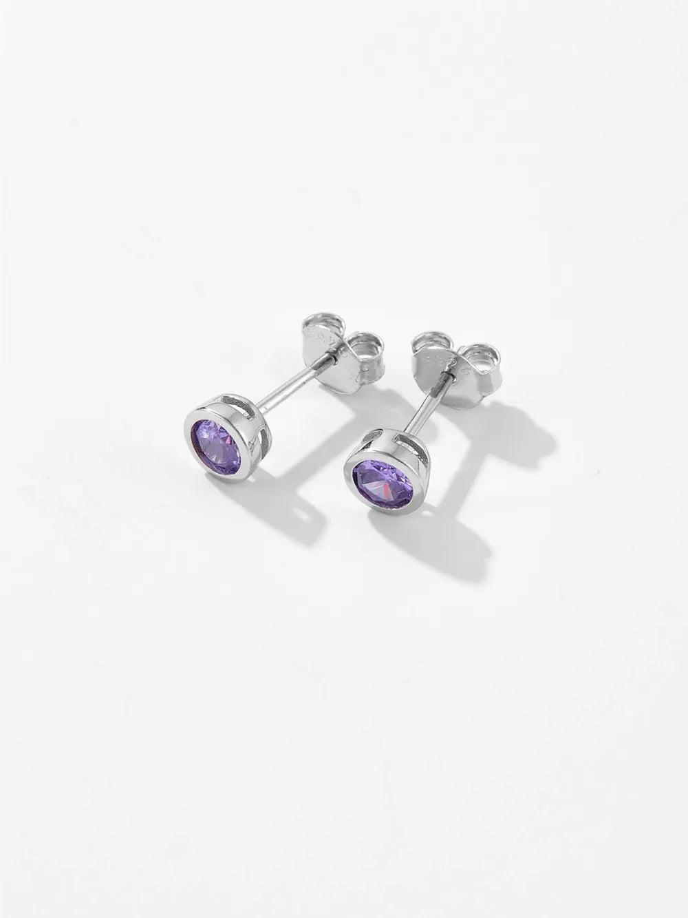 925 Sterling Silver Inlaid Zircon Stud Earrings