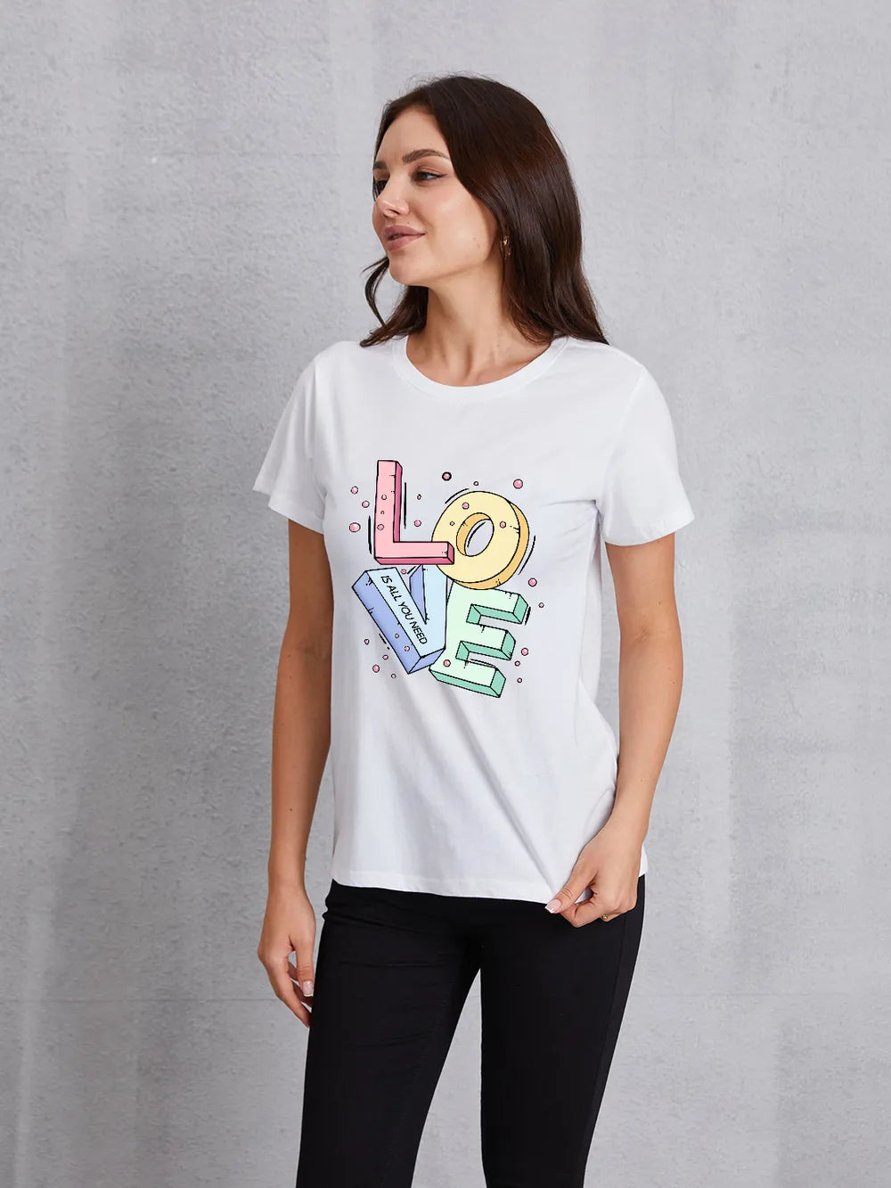 LOVE IS ALL YOU NEED Round Neck T-Shirt