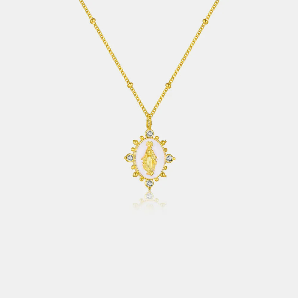 18K Gold-Plated Spring Ring Closure Pendant Necklace