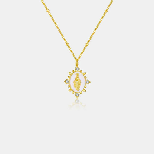 18K Gold-Plated Spring Ring Closure Pendant Necklace