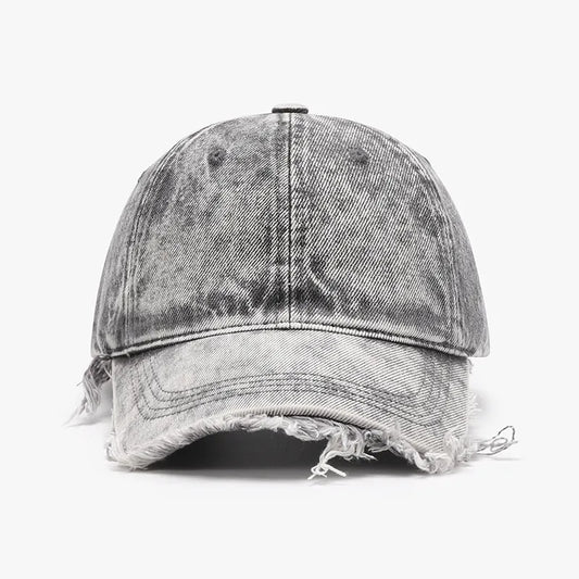 Raw Hem Adjustable Cotton Baseball Cap