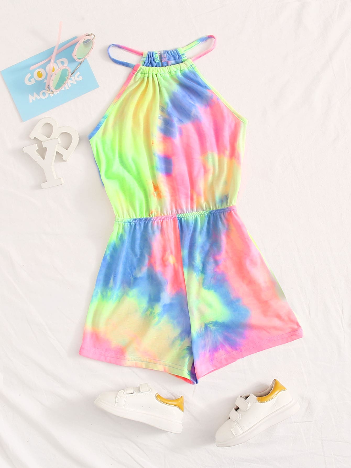 Tween Girl Halterneck Tie Dye Romper