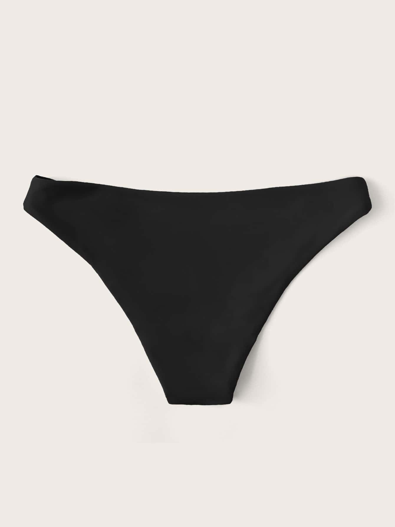 Swim Basics Summer Beach Solid Cheeky Bikini Panty