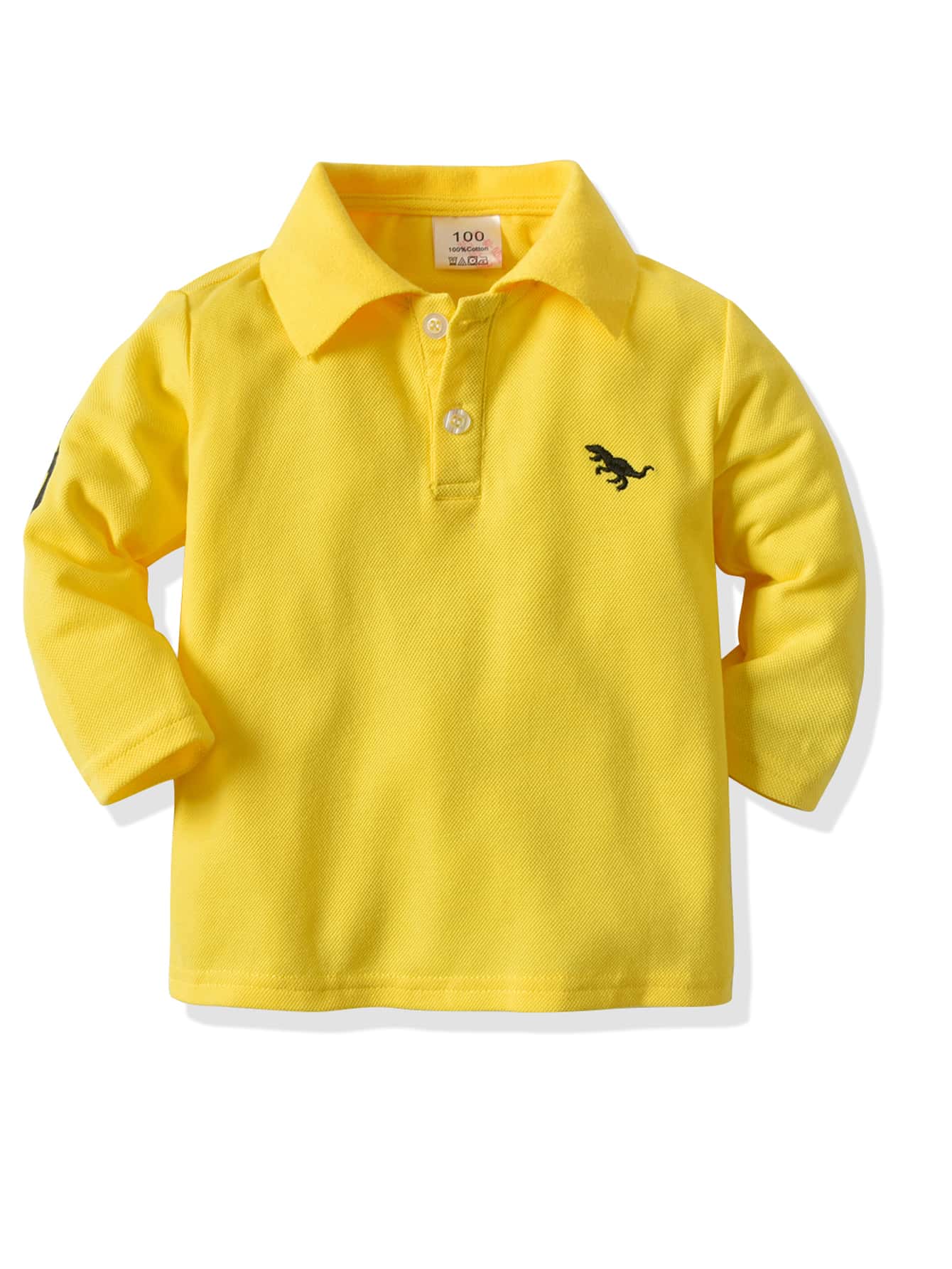 Young Boy Cartoon Dinosaur Polo Shirt