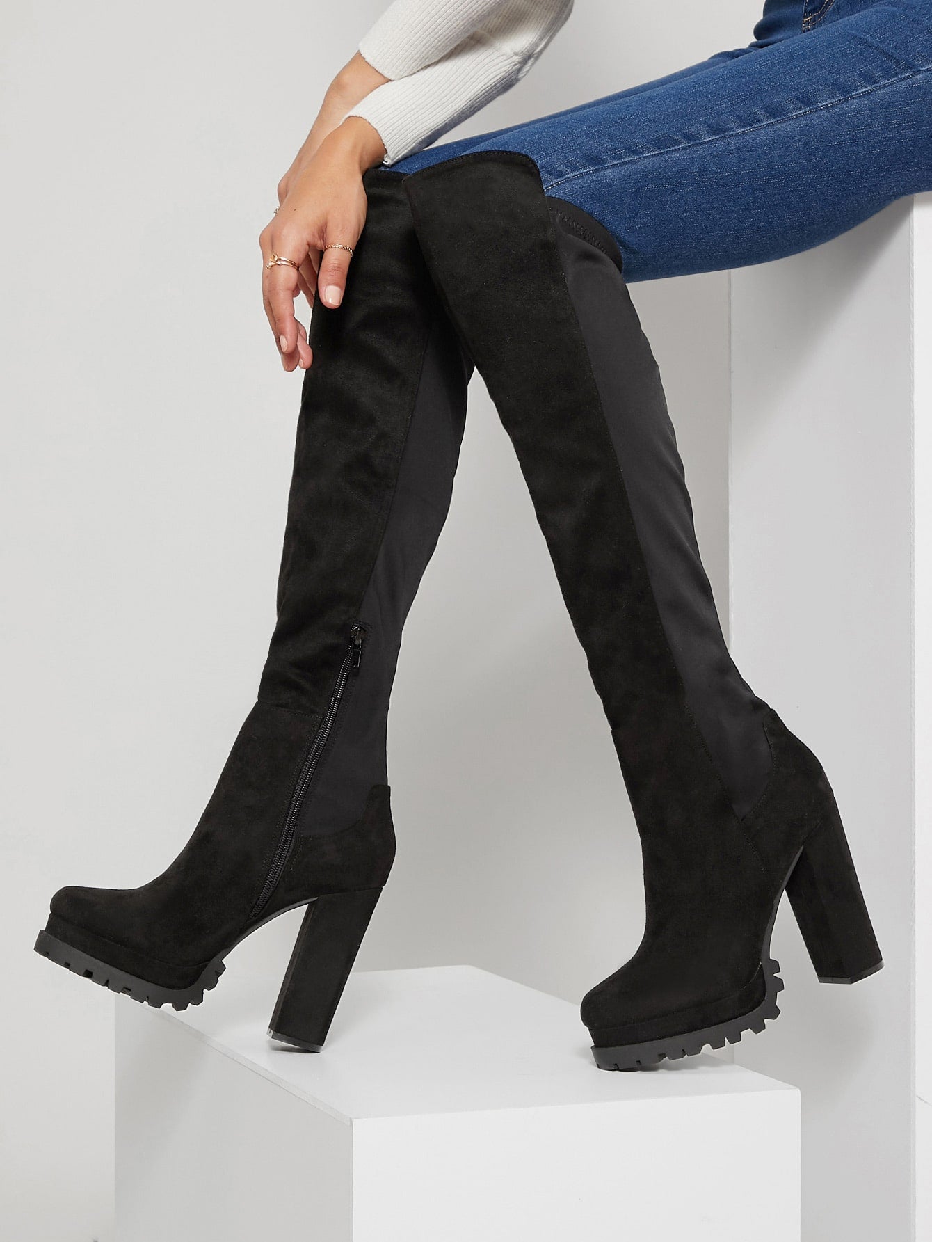 High Heel Platform Lugsole Boots