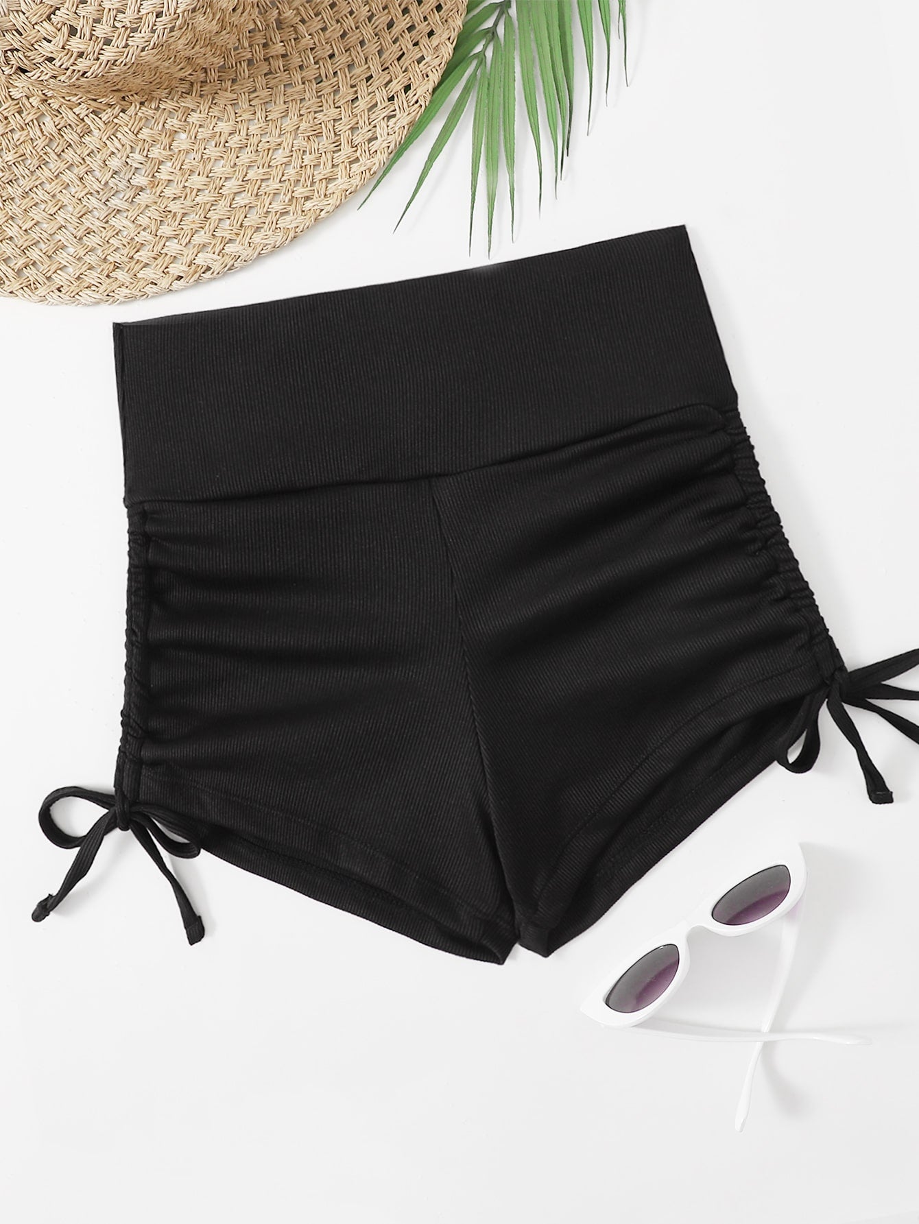 Swim Summer Beach Drawstring Side Bikini Shorts