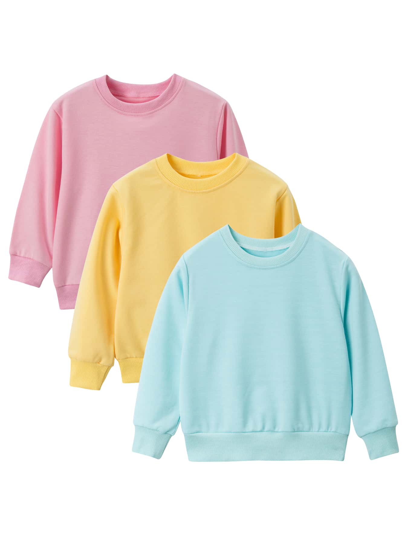 Young Girl 3pcs Solid Sweatshirt