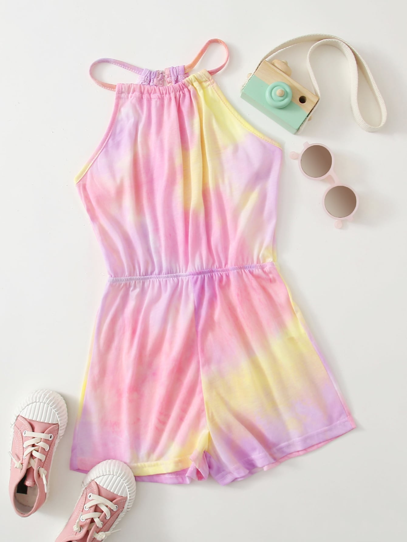 Tween Girl Halterneck Tie Dye Romper