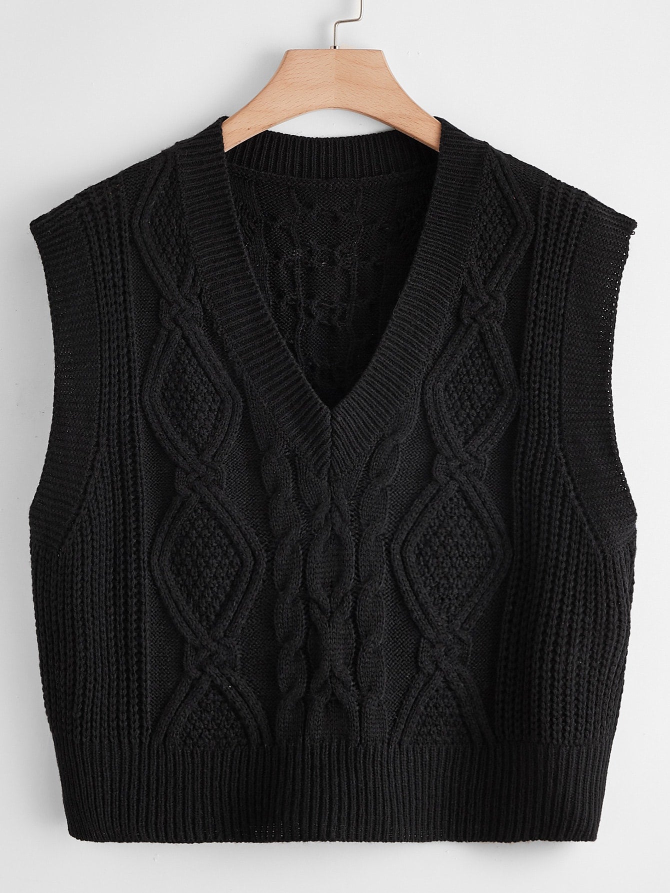 Plus Cable Knit Sweater Vest