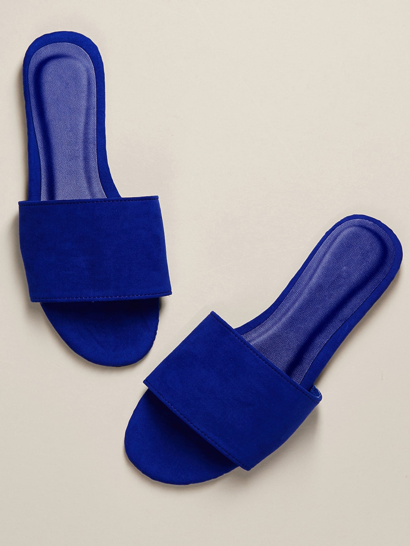 Open Toe Wide Band Slide On Mule Sandals