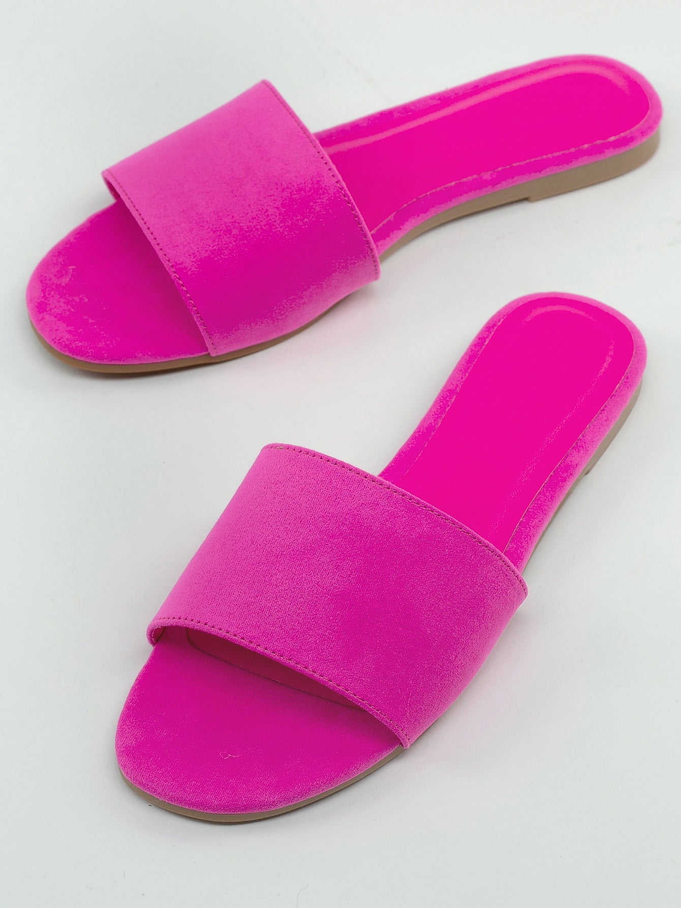 Open Toe Wide Band Slide On Mule Sandals