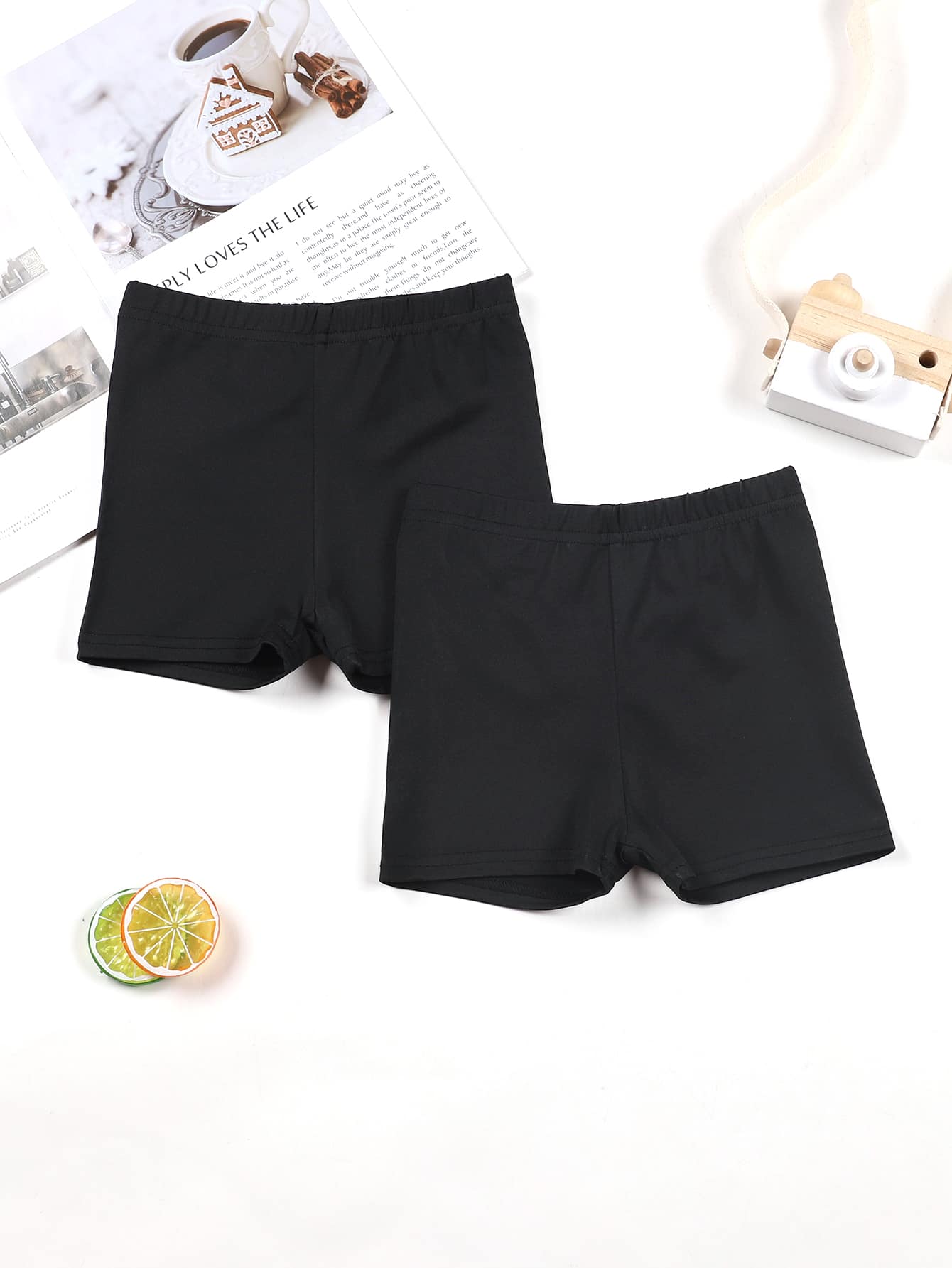 Young Girl 2pcs Comfortable & Colorful Leggings Set , Suitable For Daily Wear & Casual Sports, Paired With Simple & Comfortable White Shorts For Spring & Summer
