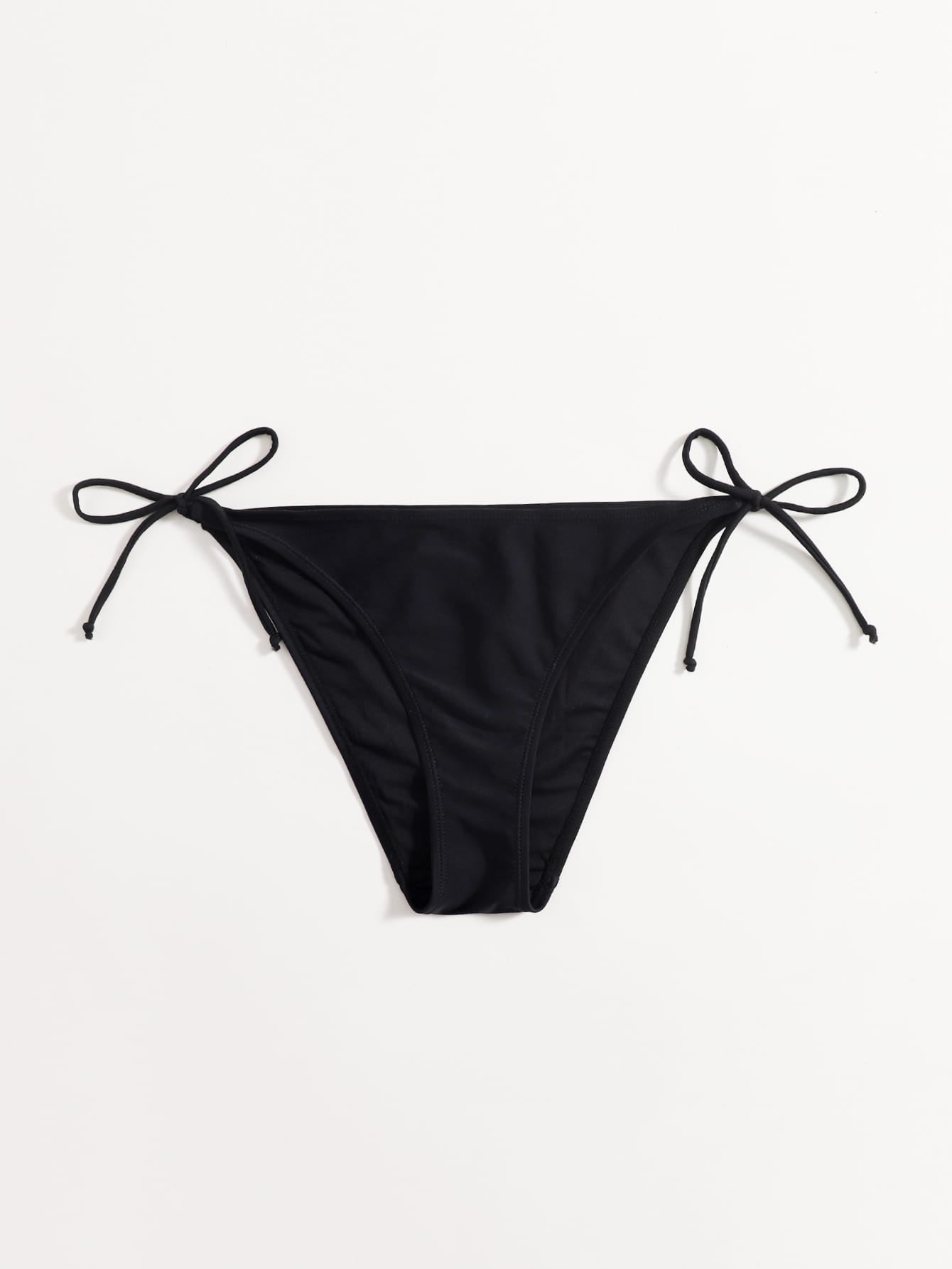 Swim Summer Beach Plain Tie Side Bikini Bottom