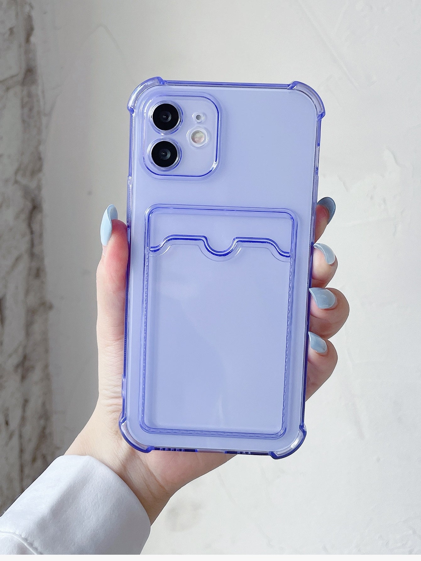 Pink Clear Card Slot Phone Case