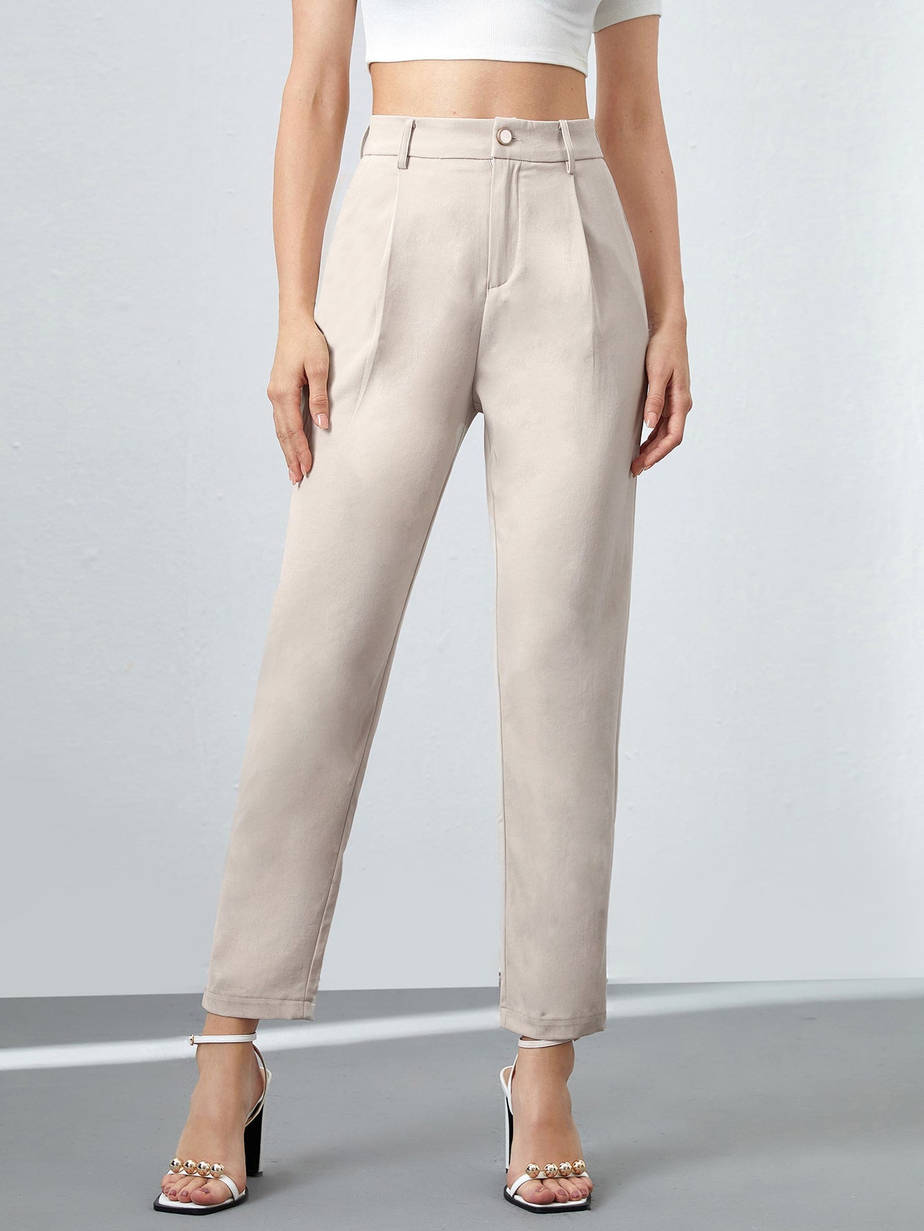 Modely Solid Tailored Suit Pants Workwear