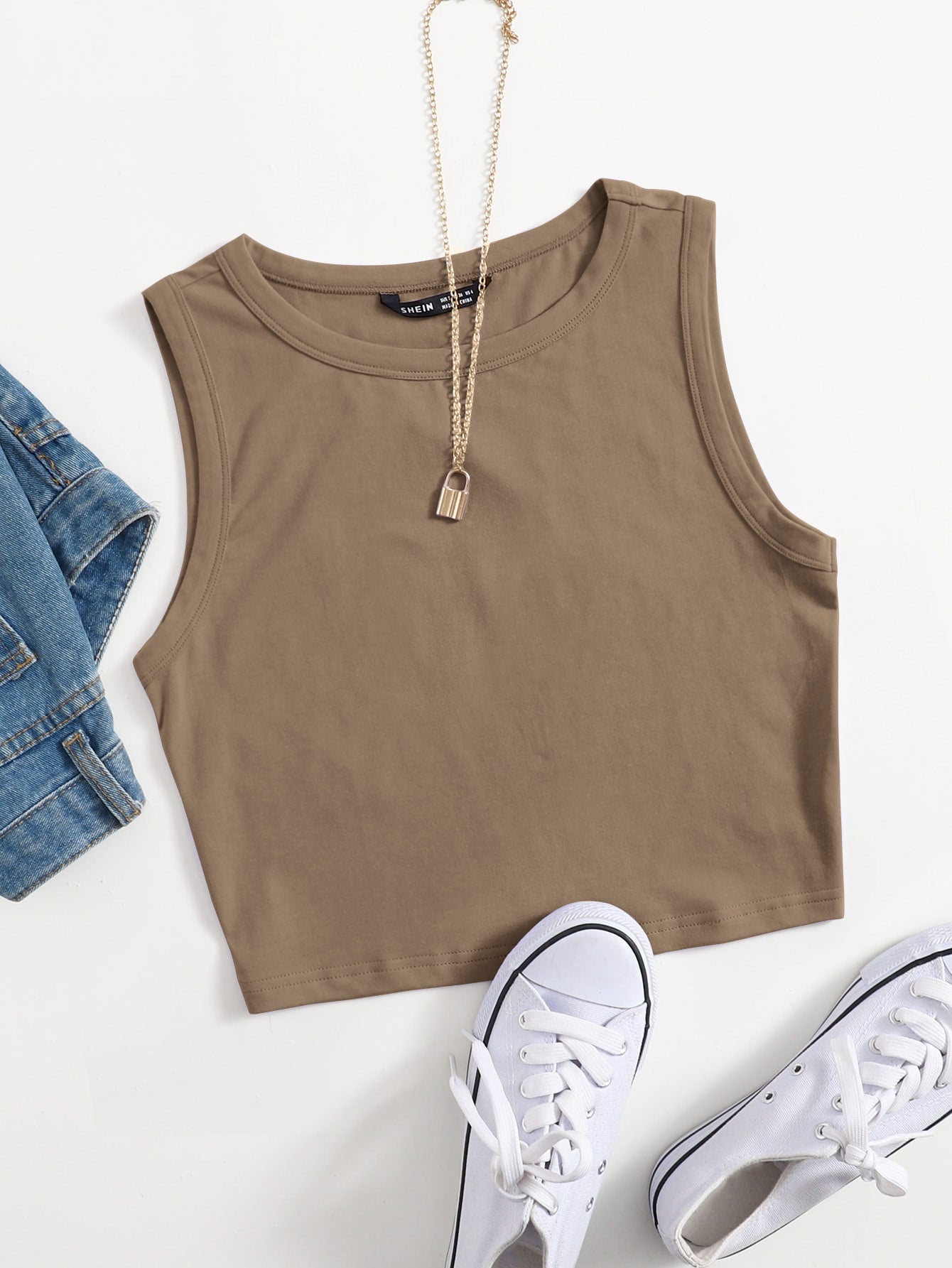 Solid Crop Tank Top