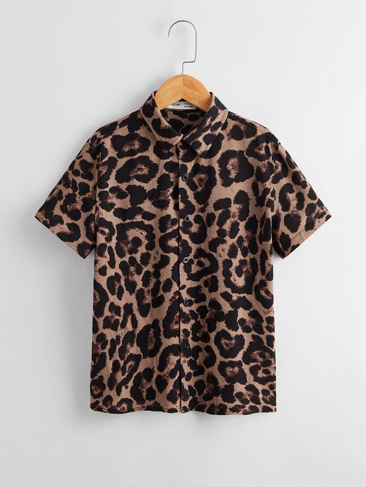 Tween Boy Leopard Print Shirt