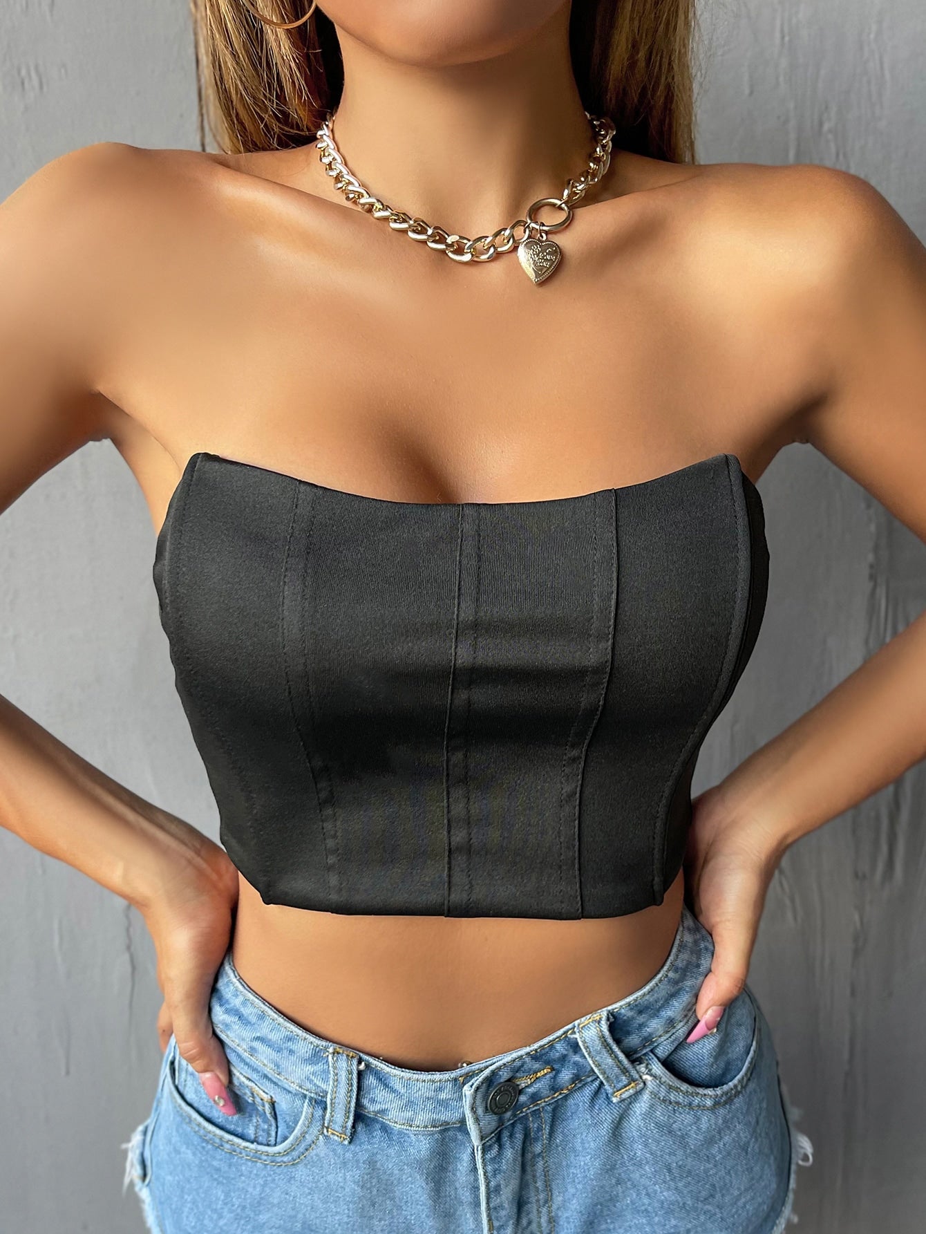 Solid Crop Tube Top