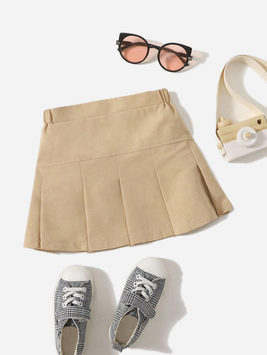 Young Girl Skater Skirt, College Style Urban Chic, Suitable For Cool And Comfortable Outfits In Spring, Summer And Autumn. Suitable For 4-7 Years Old Girls, Suitable For Going To School, Staying At Home, And Traveling.