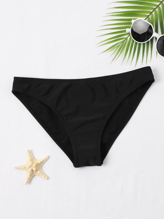 Swim Basics Summer Beach Solid Bikini Bottom