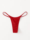Swim Summer Beach Solid Thong Bikini Bottom