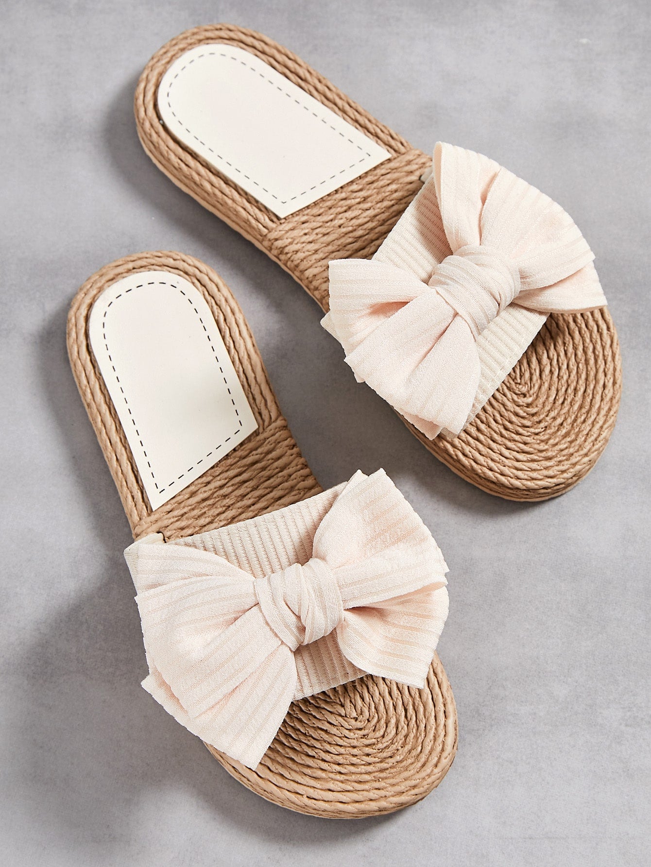 Summer Elegance In Comfort: Women's Bowknot Flat Slide Sandals, Strappy Flats Beach Slips