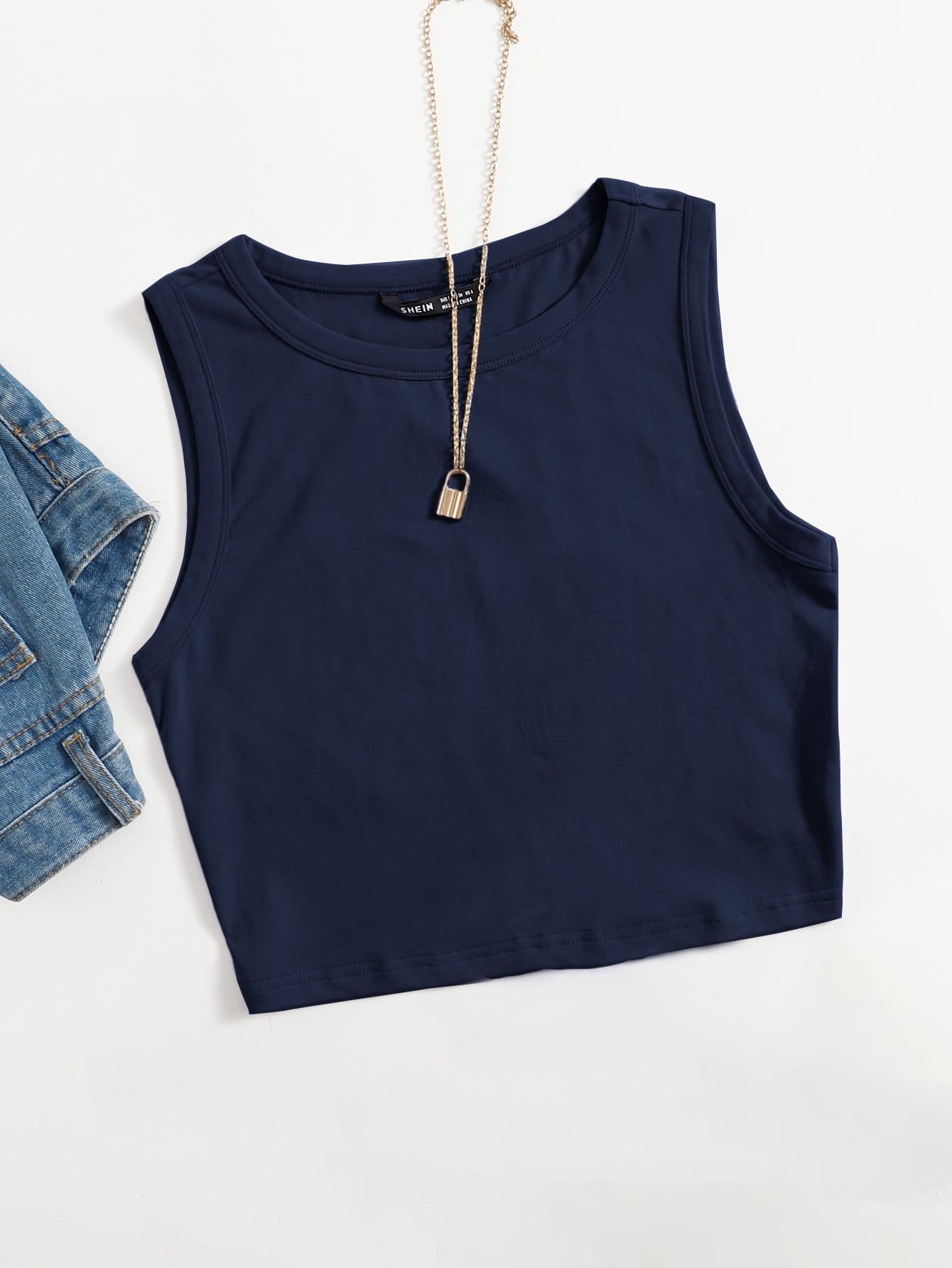 Summer  Outfits Solid Crop Tank Top