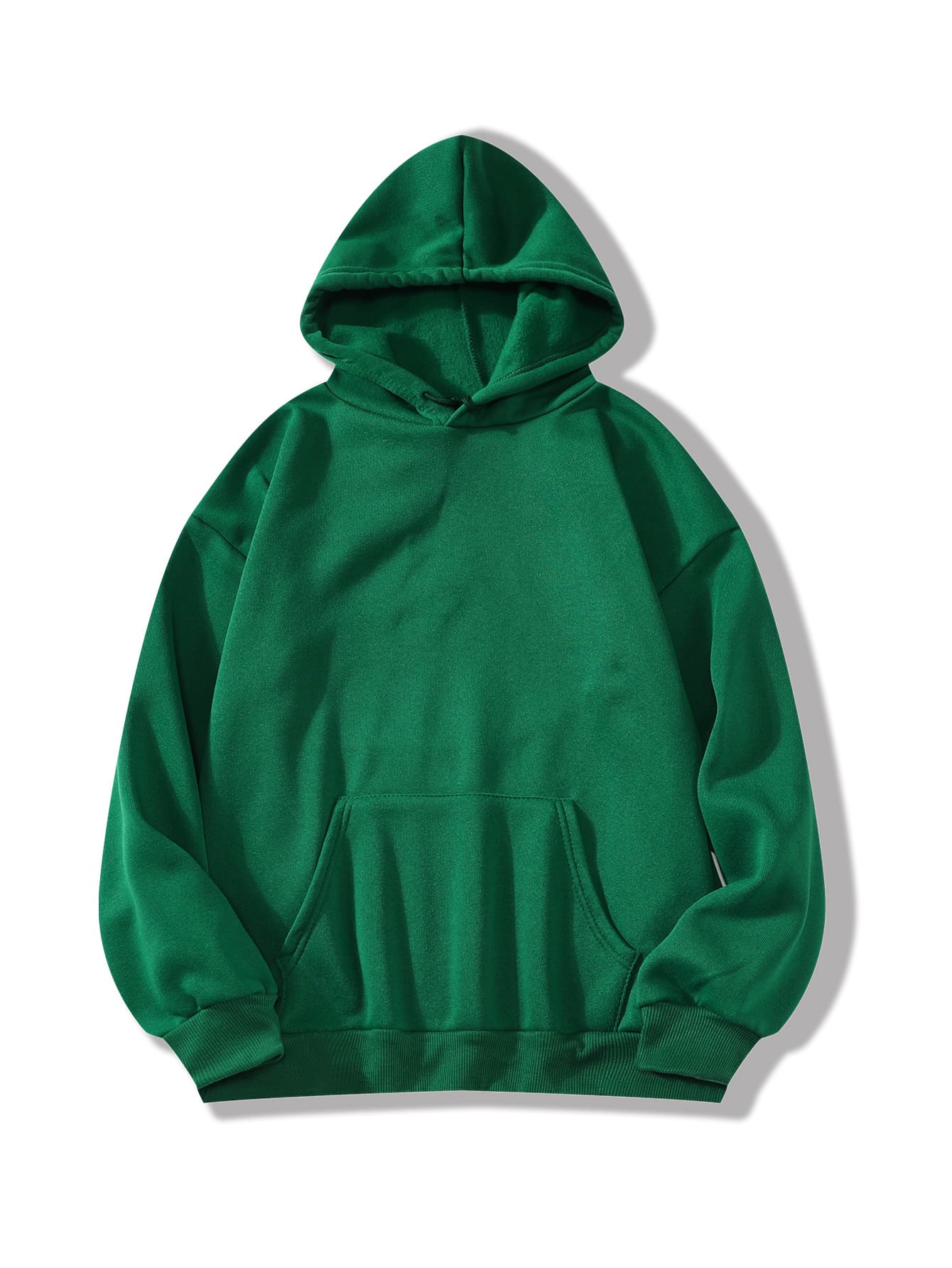 Solid Kangaroo Pocket Thermal Lined Hoodie