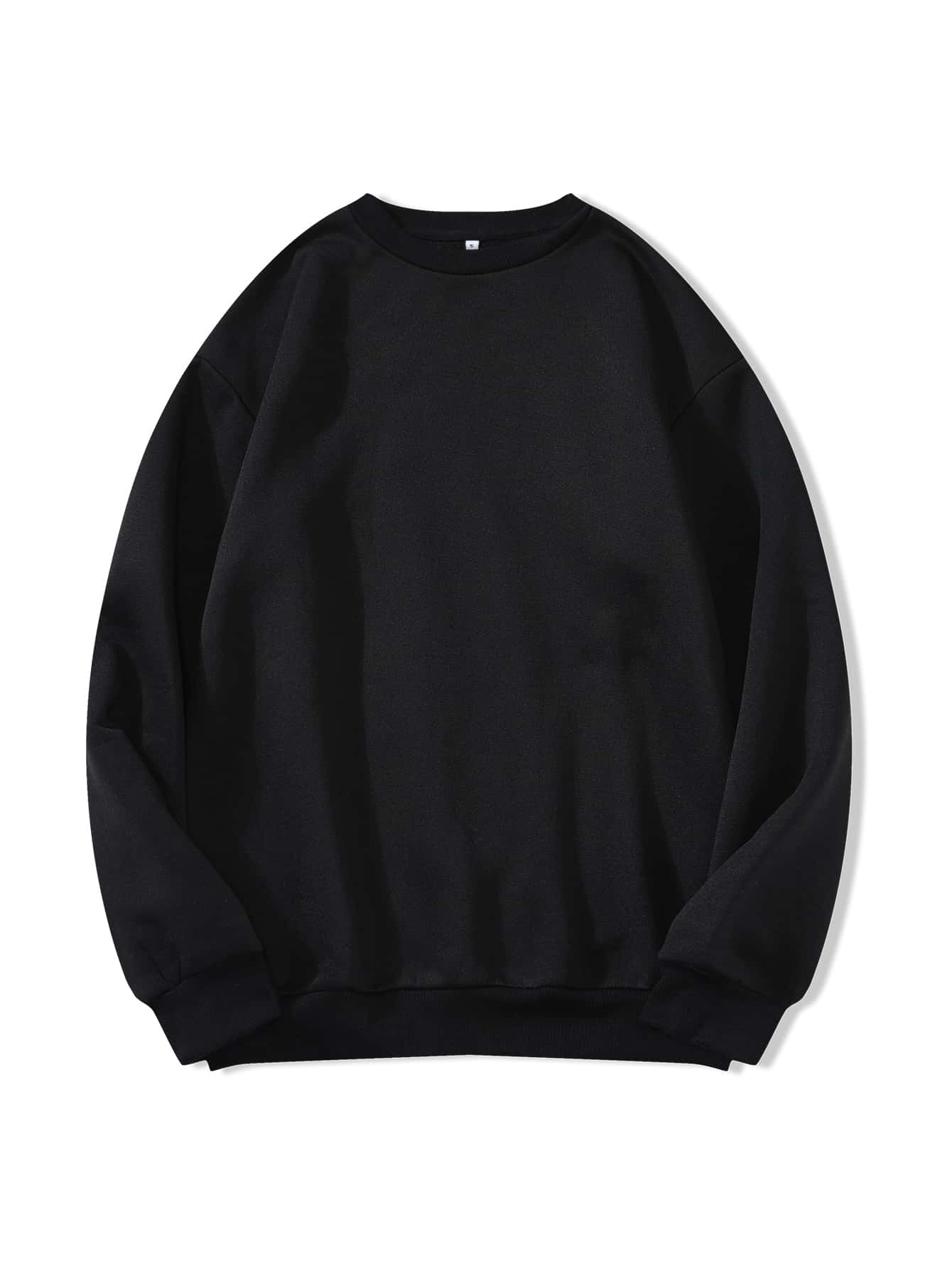 Women's Solid Color Round Neck Drop Shoulder Sweatshirt