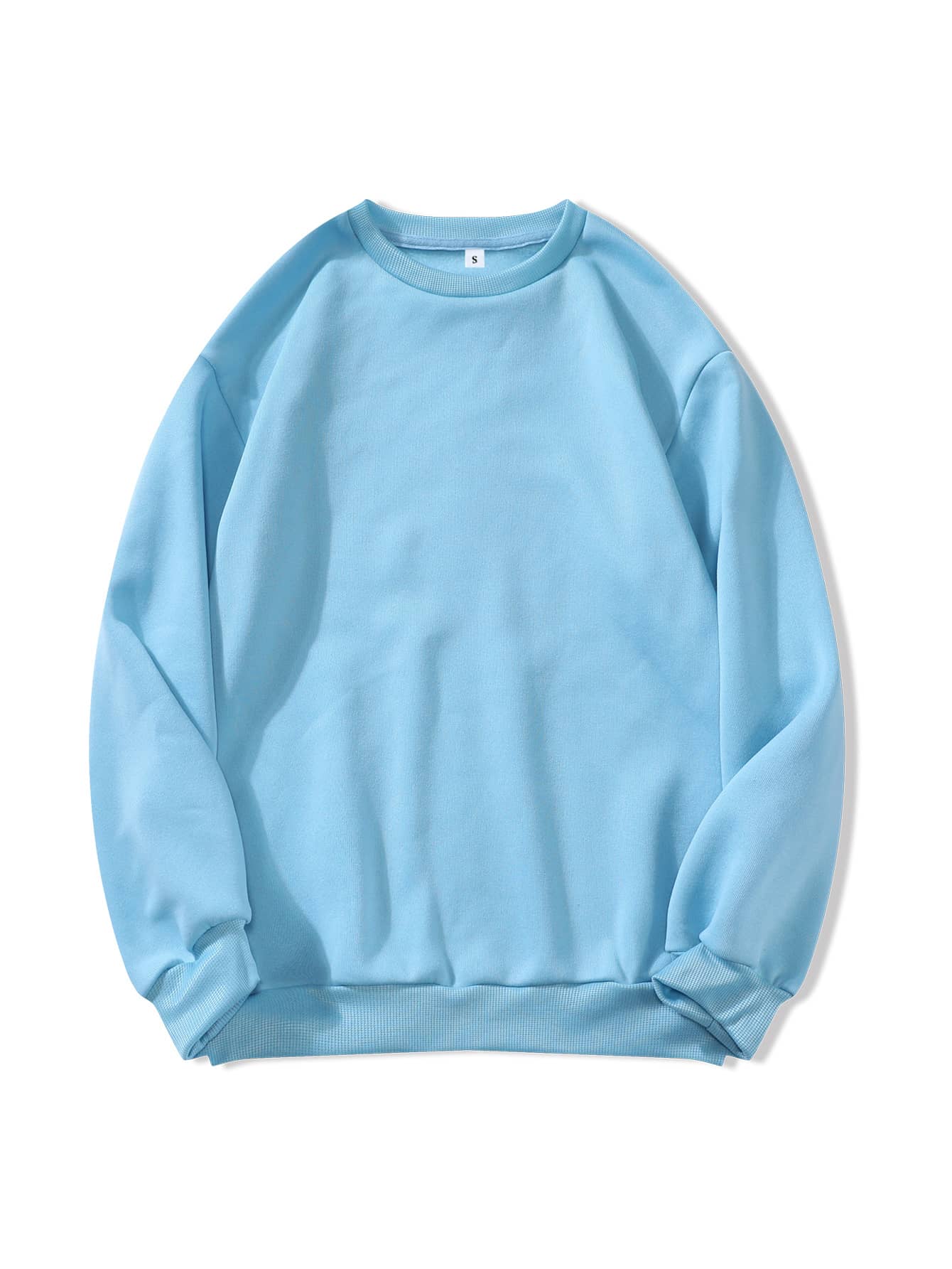 Women's Solid Color Round Neck Drop Shoulder Sweatshirt