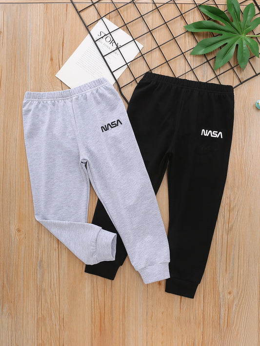 Young Boy 2Pack Letter Graphic Sweatpants