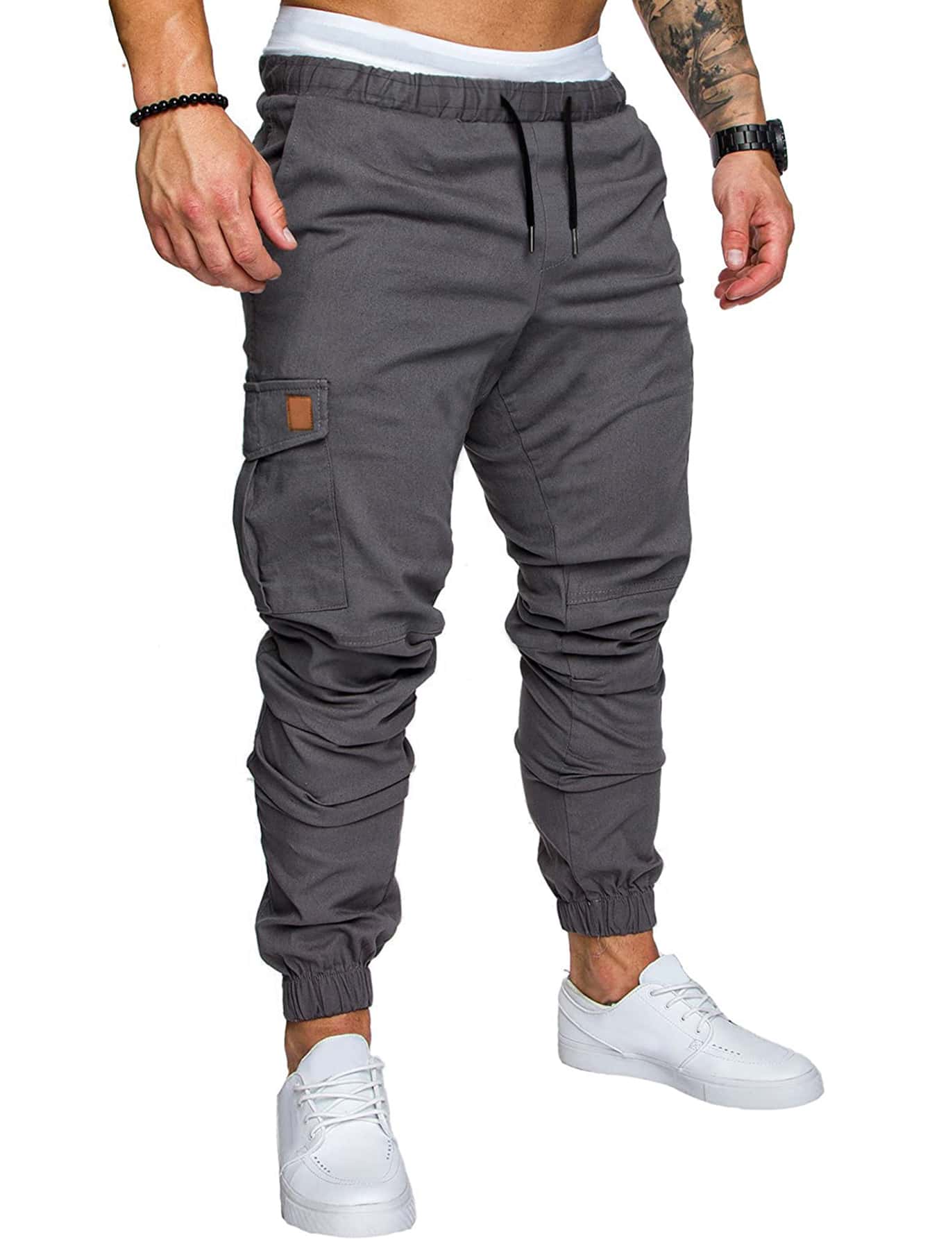 Men's Drawstring Waist Slant Pocket Pants