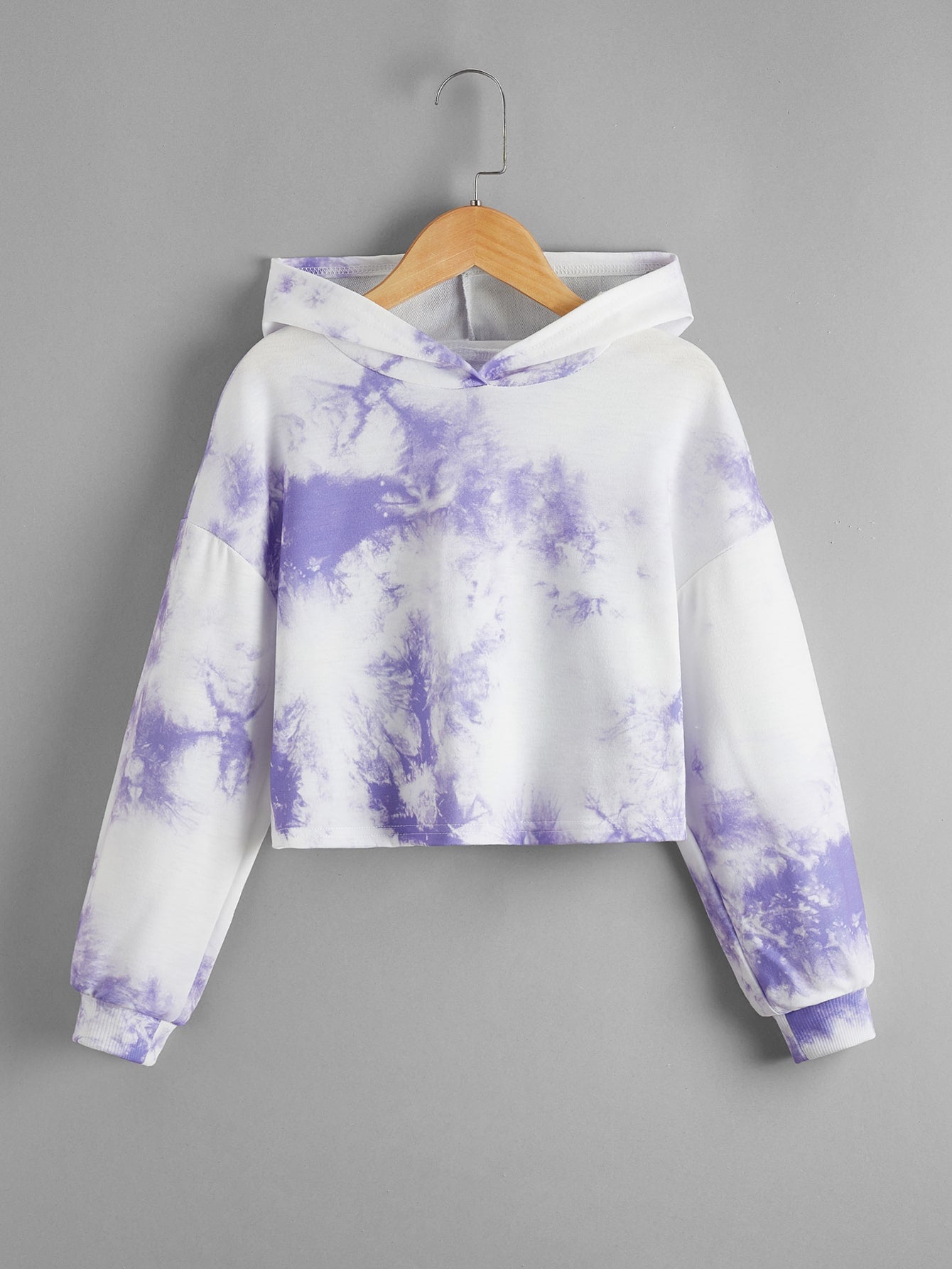 Tween Girl Casual Long Sleeve Hooded Tie-Dye Sports Sweatshirt