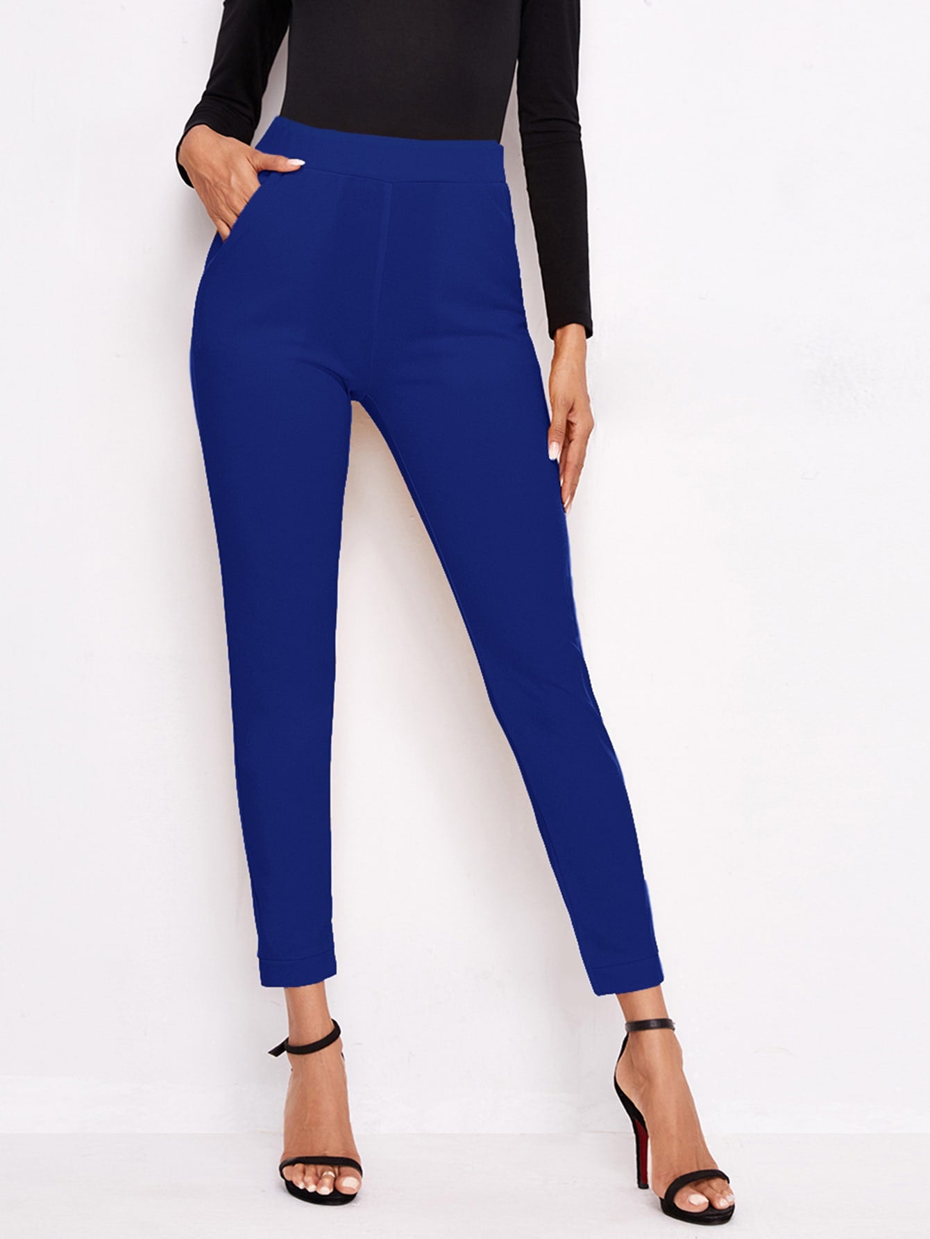 High-Rise Vented Ankle Cut Pants