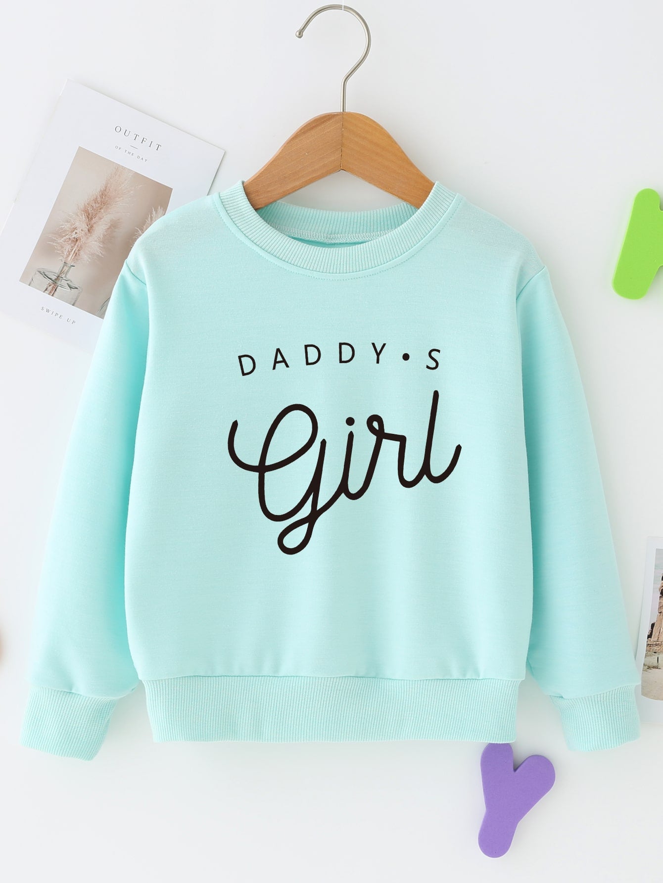 Young Girl Casual Letter Graphic Pullover For Spring And Fall