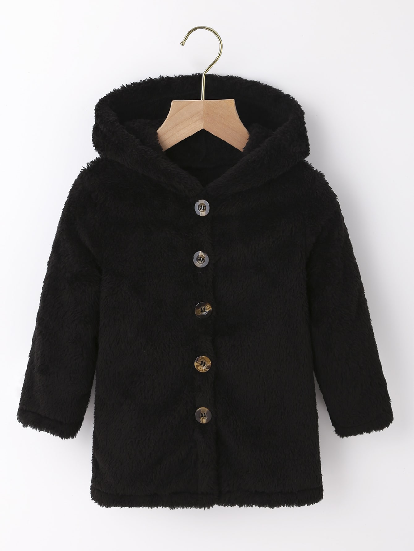 Young Girl Hooded Long Sleeve Fleece Reversible Coat, Solid Color 's Simple Warm Sporty Fashion Outerwear For Autumn Winter