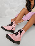 Patent Lace-Up Combat Boots