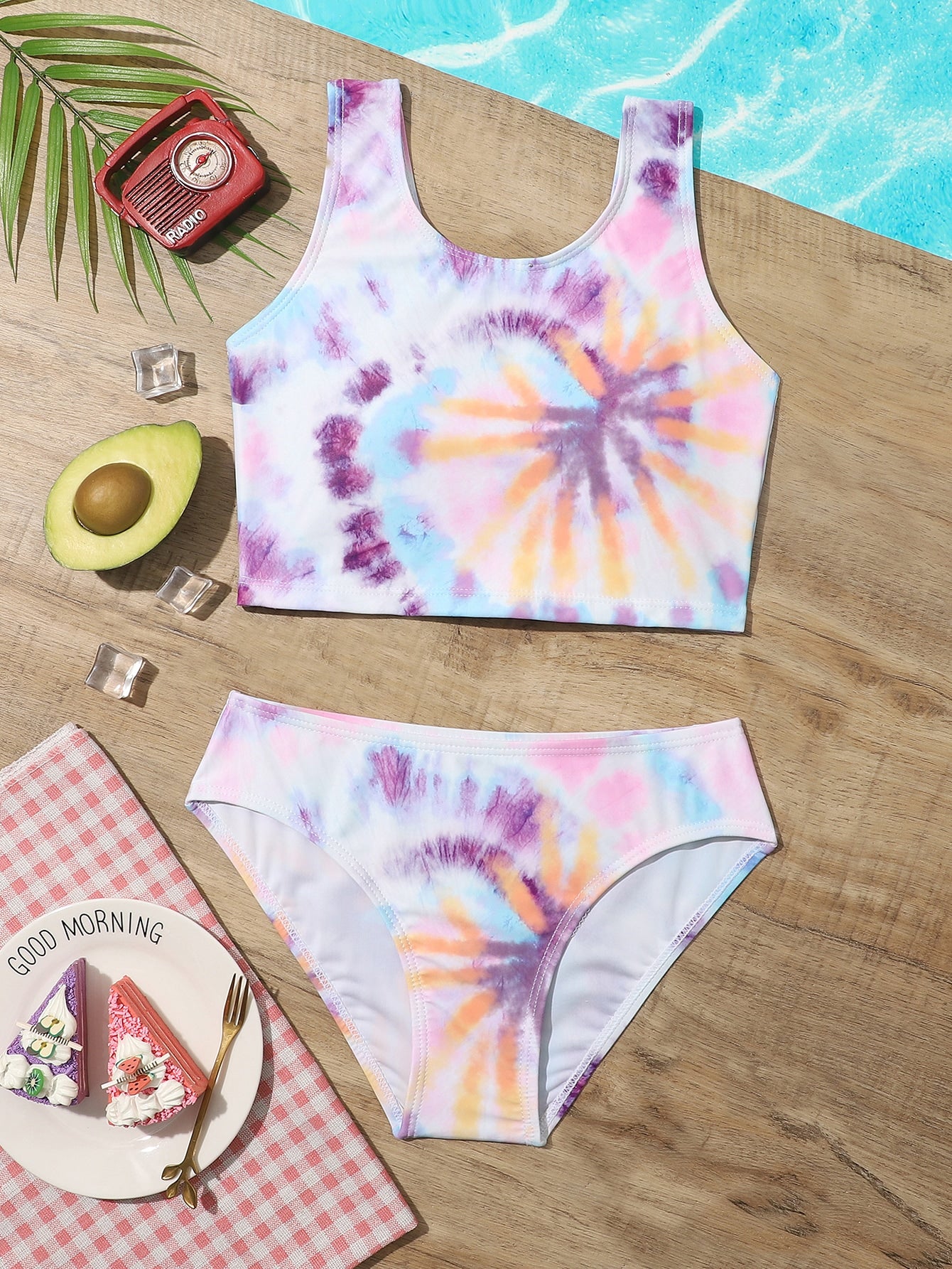 Tween Girl Tie Dye Bikini Summer Beach