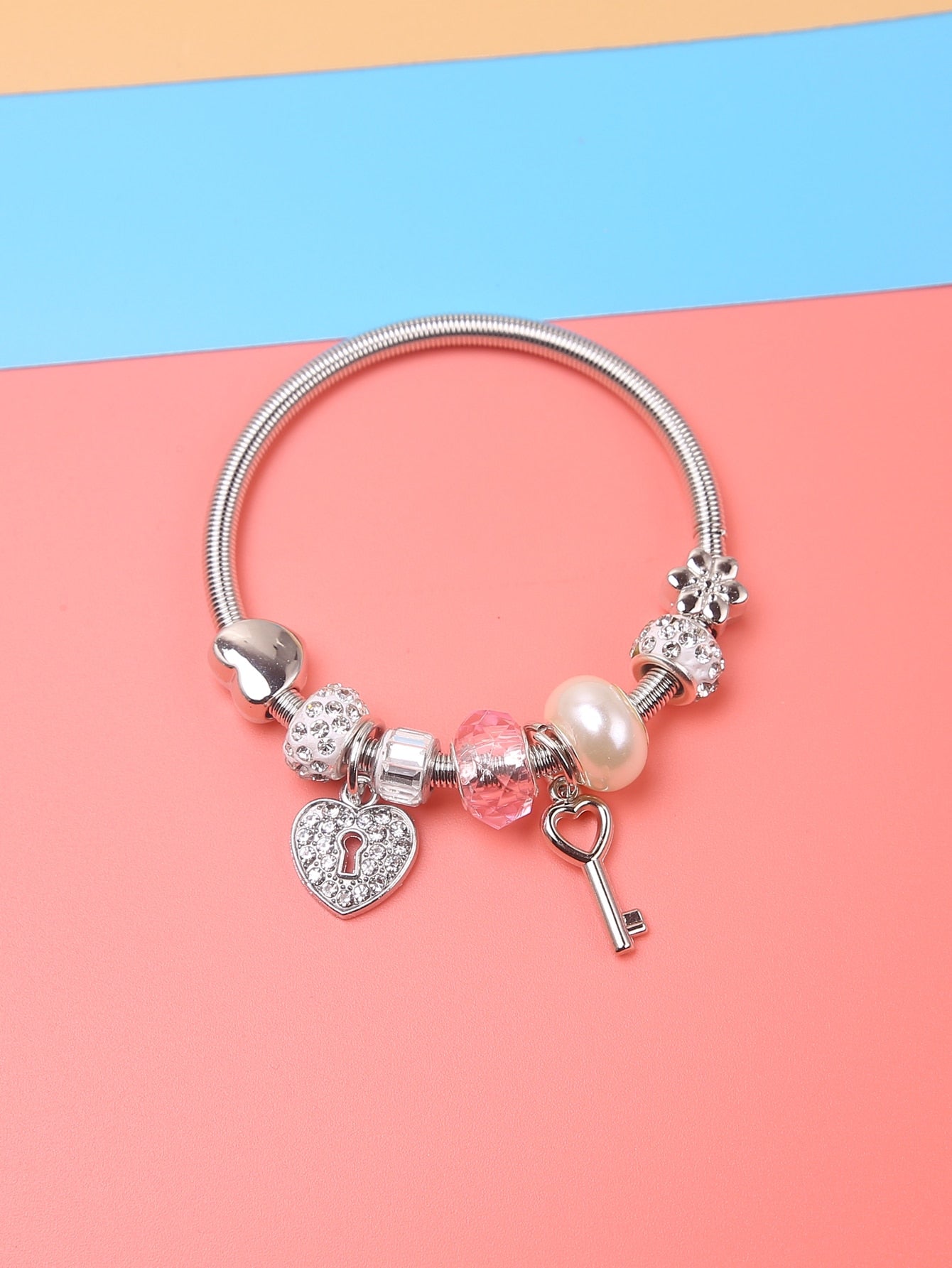 Girls Heart Charm Bracelet