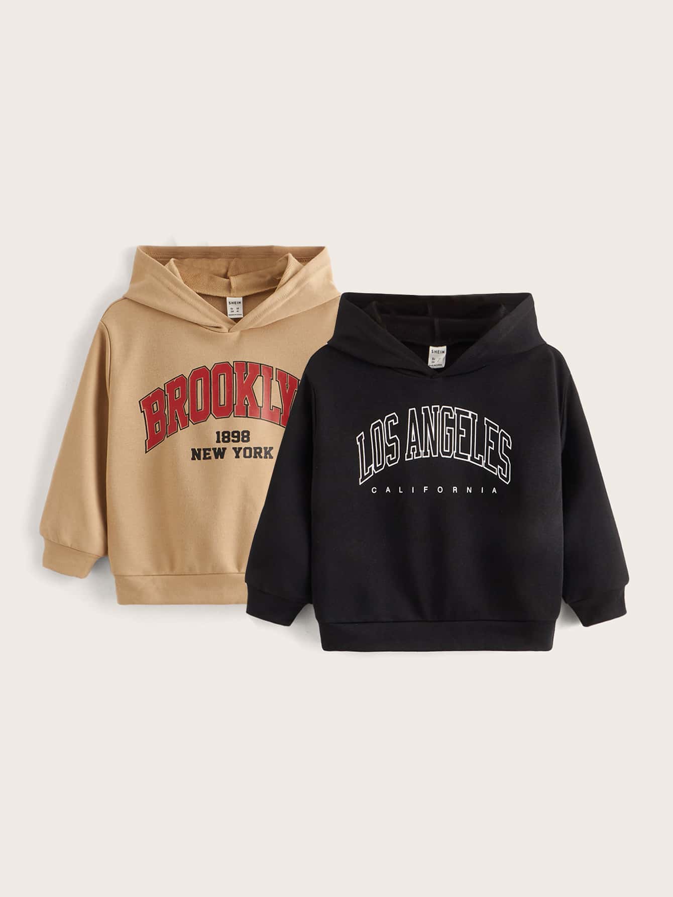 Young Boy 2pcs Letter Graphic Hoodie