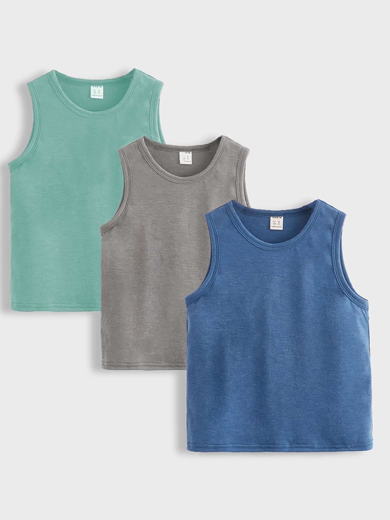 Young Boy 3pcs Summer Casual Round Neck Tank Top