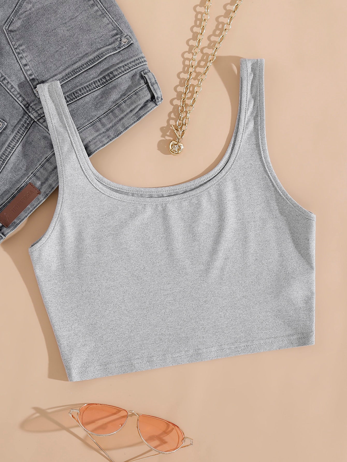 Solid Crop Tank Top