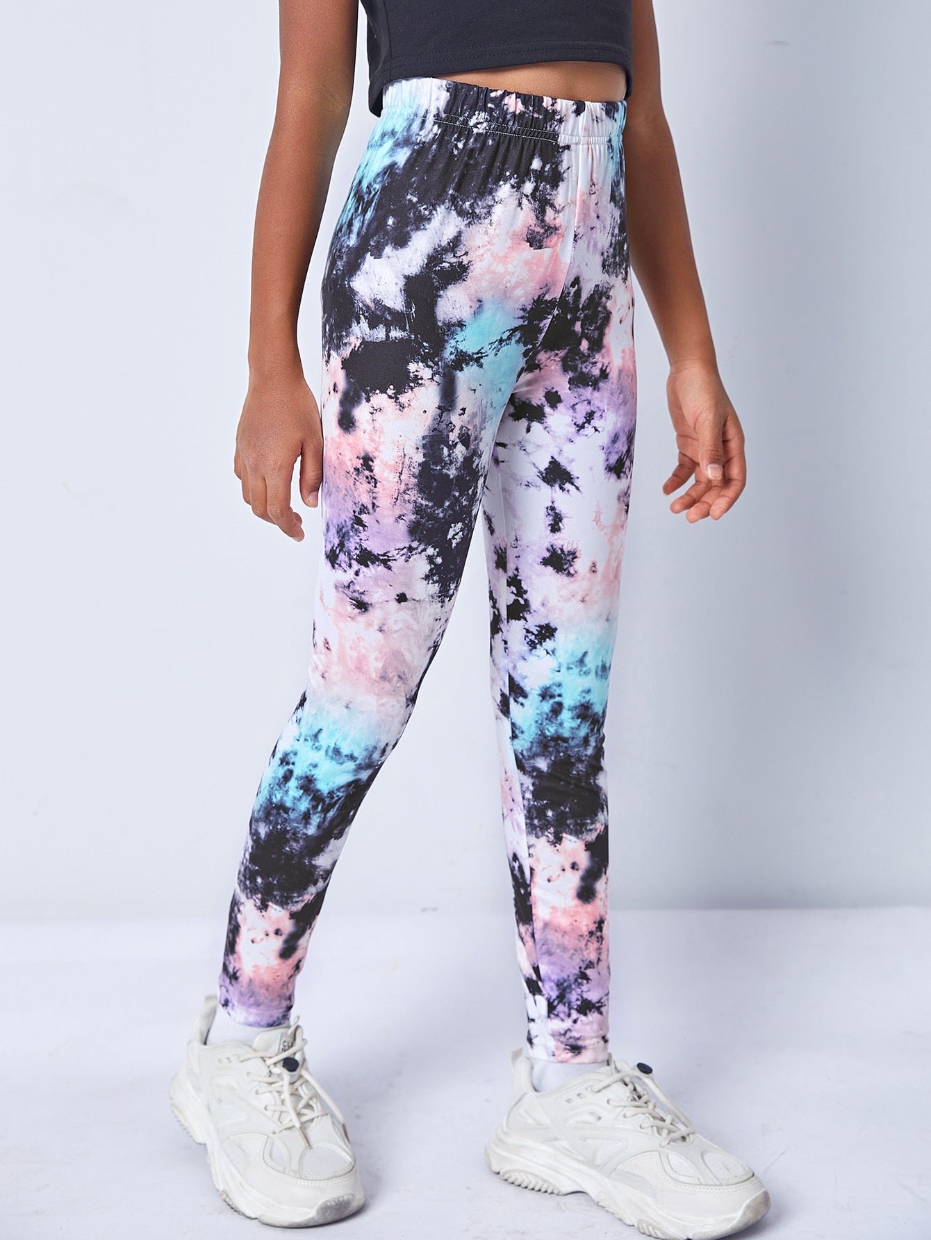 Tween Girl Elastic Waist Tie Dye Leggings