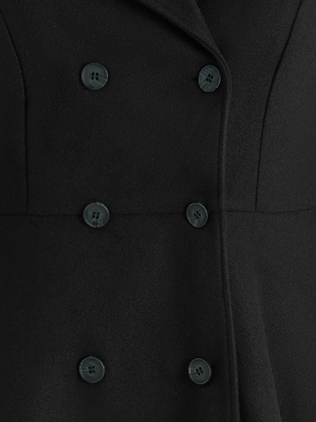 Plus Solid Double Breasted Overcoat