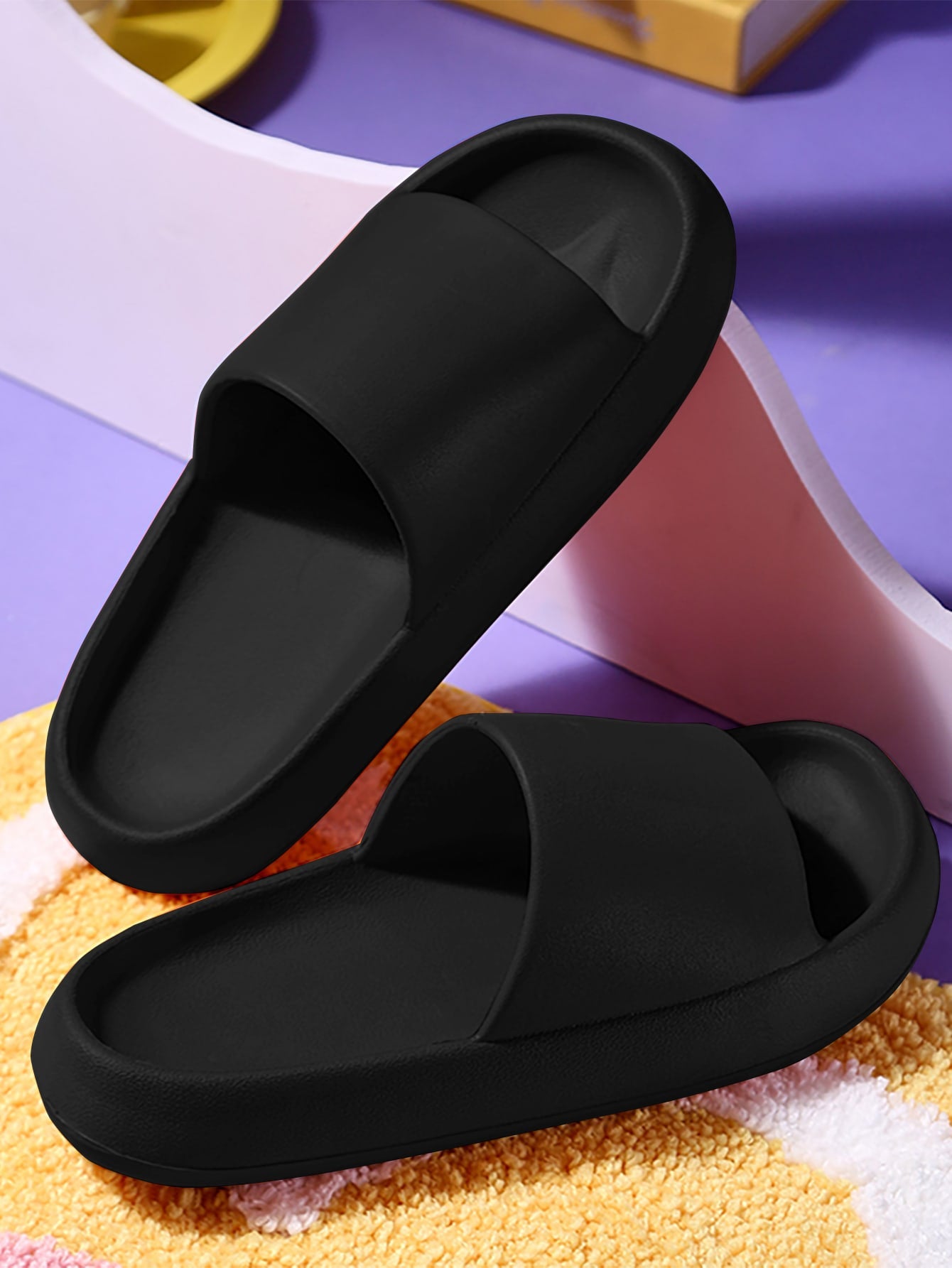 Women Minimalist Single Band Slides, EVA Fashion Slides