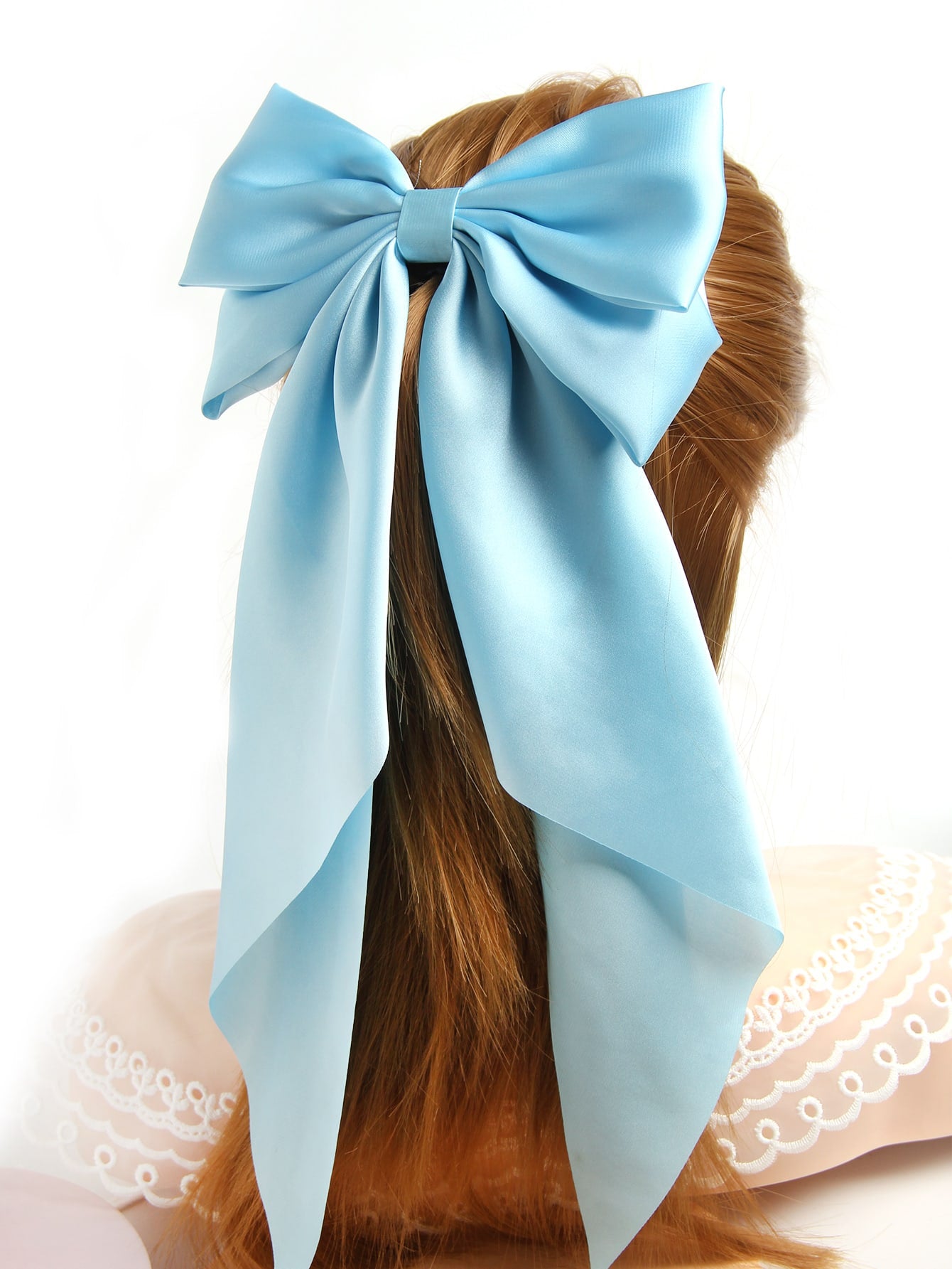 1pc Bowknot Silk Hair Clip Cute