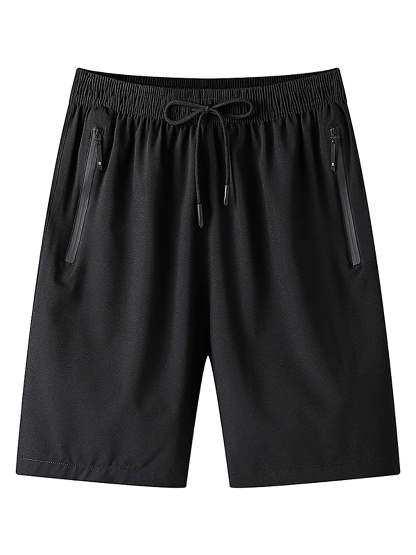 Loose Men's Drawstring Waist Shorts With Zippered Pockets